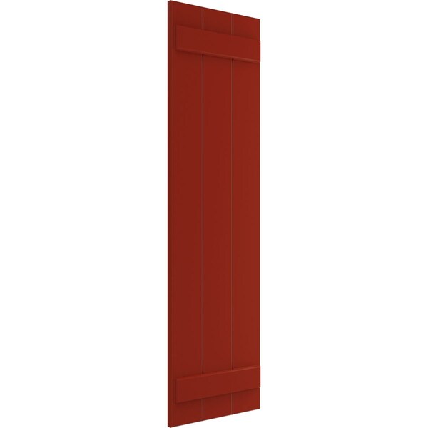 Ekena Millwork True Fit PVC Three Board Joined Board-n-Batten Shutters, Fire Red, 16 1/8W x 80H, PR - TFP101BBF16X080BR