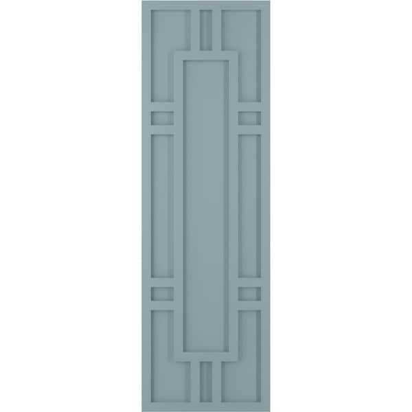 Ekena Millwork True Fit PVC Hastings Fixed Mount Shutters, Peaceful Blue, 18W x 26H, PR - TFP001HS18X026SB