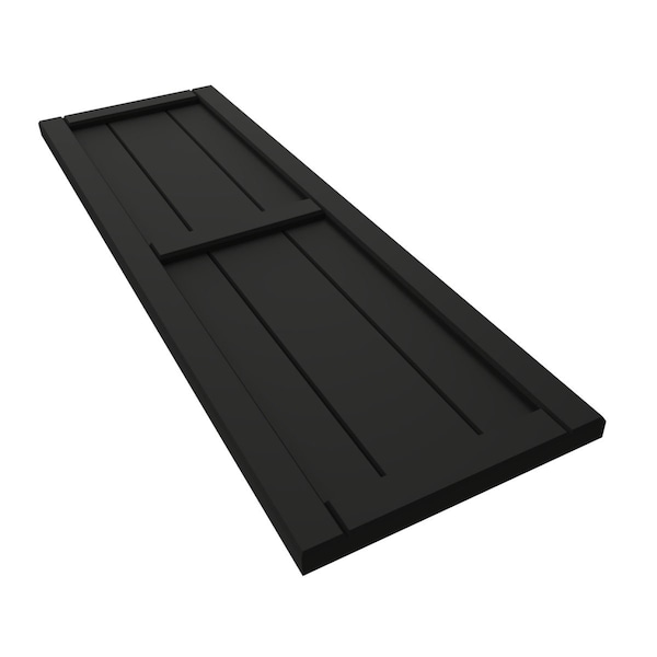 Ekena Millwork True Fit PVC, Two Board Framed Board-n-Batten Shutters, Black, 10 3/4W x 68H, PR - TFP101BF11X068BL