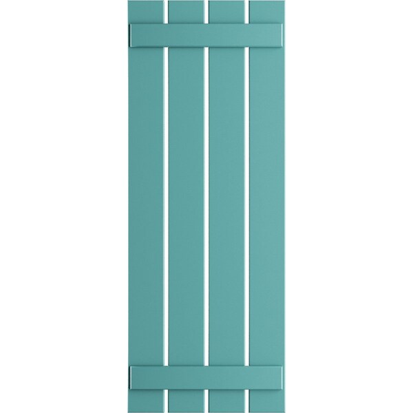 Ekena Millwork True Fit PVC, Four Board Spaced Board-n-Batten Shutters, Pure Turquoise , 23W x 74H, PR - TFP101SBF23X074PT