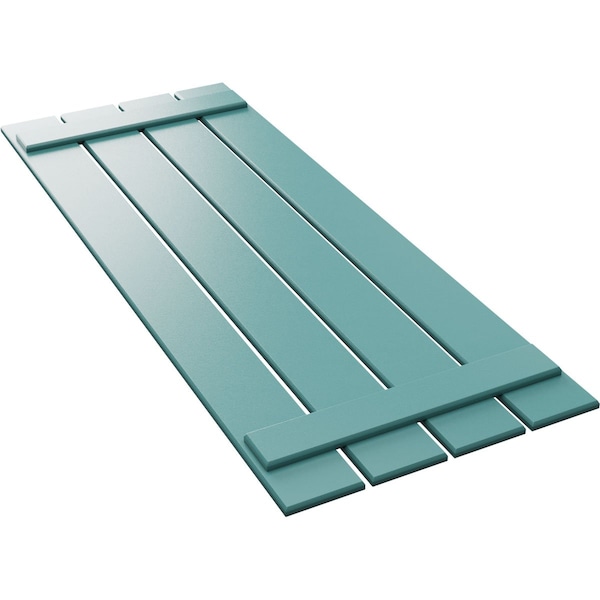 Ekena Millwork True Fit PVC, Four Board Spaced Board-n-Batten Shutters, Pure Turquoise , 23W x 74H, PR - TFP101SBF23X074PT