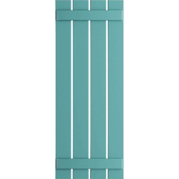 Ekena Millwork True Fit PVC, Four Board Spaced Board-n-Batten Shutters, Pure Turquoise , 23W x 74H, PR - TFP101SBF23X074PT