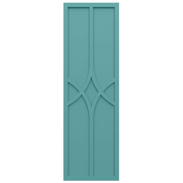 Ekena Millwork True Fit PVC Cedar Park Fixed Mount Shutters, Pure Turquoise, 15W x 31H, PR - TFP001CP15X031PT