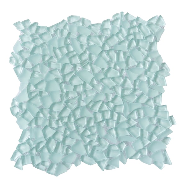 Apollo Tile Aquamarine Pebble 4.83 sq.ft 11.8 in. x11.8 in. Glass Mosaic Tile, 5PK - APLGEM995EC20