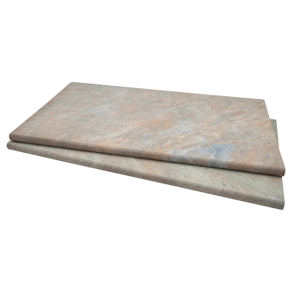 Msi Goldne White 13 In. X 24 In. Glazed Porcelain Pool Coping, 2PK - ZOR-LSC-0007