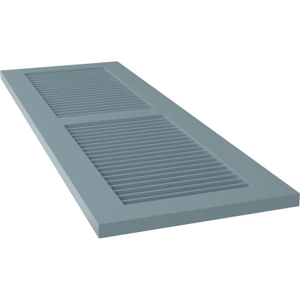 Ekena Millwork True Fit PVC Two Equal Louver Shutters, Peaceful Blue, 18W x 71H, PR - TFP101LVF18X071SB
