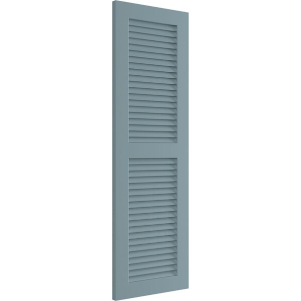 Ekena Millwork True Fit PVC Two Equal Louver Shutters, Peaceful Blue, 18W x 71H, PR - TFP101LVF18X071SB