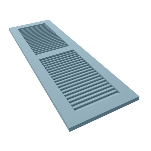 Ekena Millwork True Fit PVC Two Equal Louver Shutters, Peaceful Blue, 18W x 71H, PR - TFP101LVF18X071SB