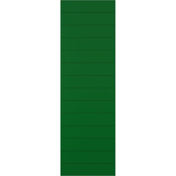 Ekena Millwork True Fit PVC Horizontal Slat Modern Style Fixed Mount Shutters, Viridian Green, 15W x 50H, PR - TFP001HZ15X050HG