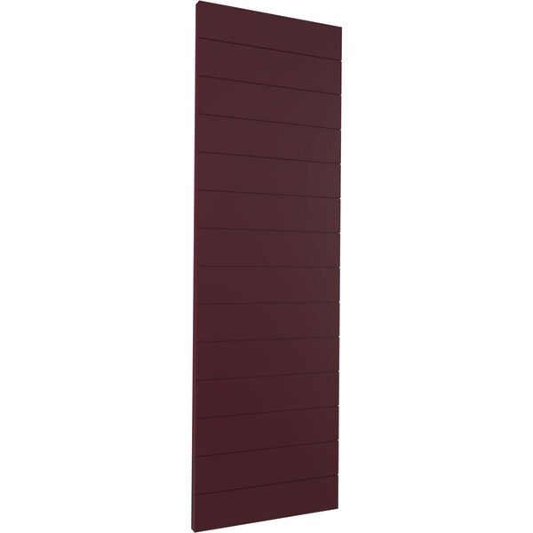 Ekena Millwork True Fit PVC Horizontal Slat Modern Style Fixed Mount Shutters, Wine Red, 18W x 67H, PR - TFP001HZ18X067WR
