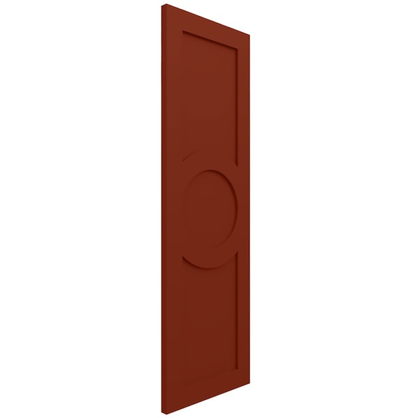 Ekena Millwork True Fit PVC Center Circle Arts & Crafts Fixed Mount Shutters, Pepper Red, 18W x 50H, PR - TFP001AC18X050MR