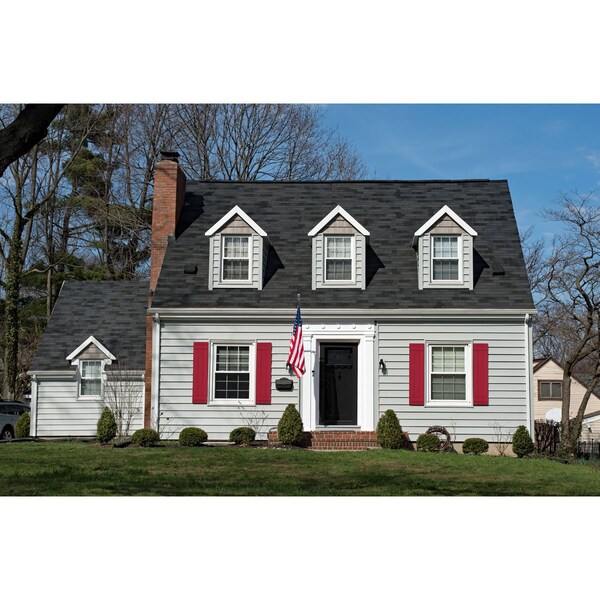 Ekena Millwork True Fit PVC Two Board Joined Board-n-Batten Shutters, Fire Red, 10 3/4W x 48H, PR - TFP101BBF11X048BR
