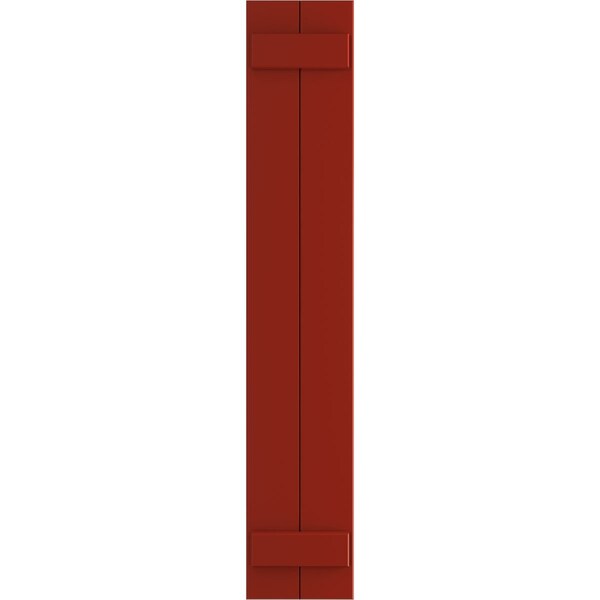 Ekena Millwork True Fit PVC Two Board Joined Board-n-Batten Shutters, Fire Red, 10 3/4W x 48H, PR - TFP101BBF11X048BR