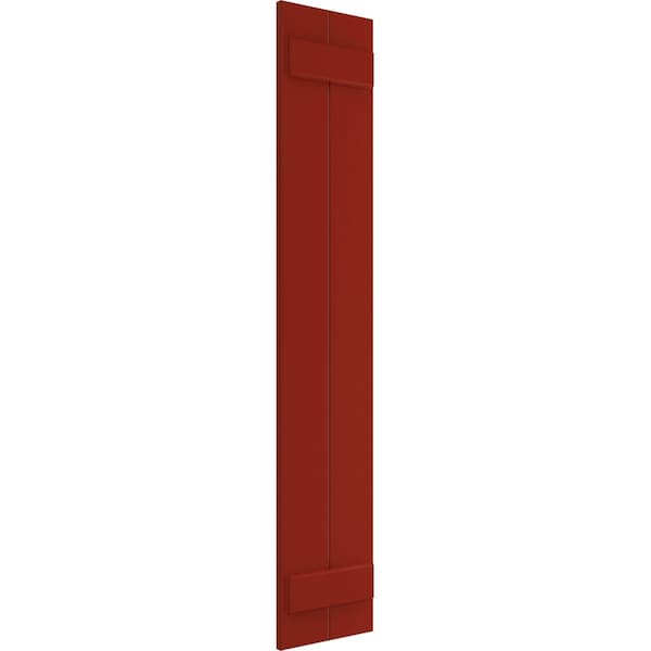 Ekena Millwork True Fit PVC Two Board Joined Board-n-Batten Shutters, Fire Red, 10 3/4W x 48H, PR - TFP101BBF11X048BR