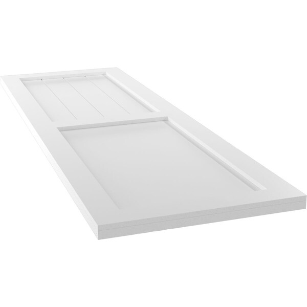 Ekena Millwork True Fit PVC Farmhouse/Flat Panel Combination Fixed Mount Shutters, Unfinished, 12W x 28H, PR - TFP101FC12X028UN