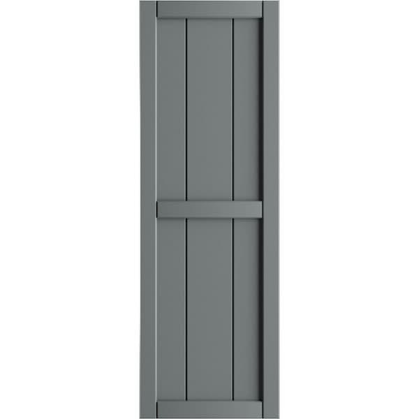 Ekena Millwork True Fit PVC, Three Board Framed Board-n-Batten Shutters, Ocean Swell, 16 1/8W x 61H, PR - TFP101BF16X061CH