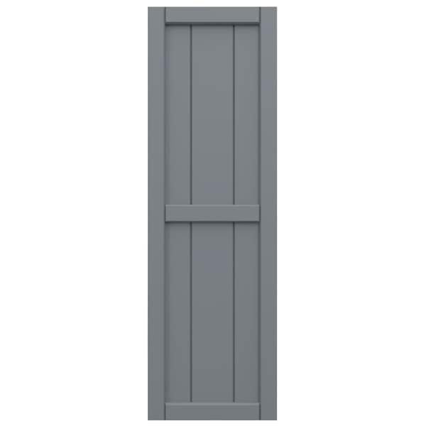 Ekena Millwork True Fit PVC, Three Board Framed Board-n-Batten Shutters, Ocean Swell, 16 1/8W x 61H, PR - TFP101BF16X061CH