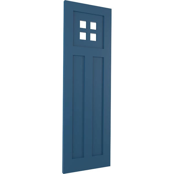 Ekena Millwork True Fit PVC San Antonio Mission Style Fixed Mount Shutters, Sojourn Blue, 12W x 45H, PR - TFP001ST12X045HB