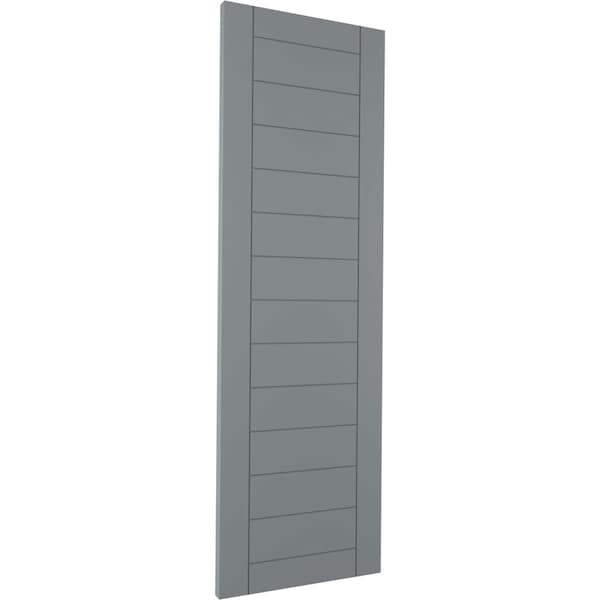 Ekena Millwork True Fit PVC Horizontal Slat Framed Modern Style Fixed Mount Shutters, Ocean Swell, 12W x 25H, PR - TFP001HF12X025CH