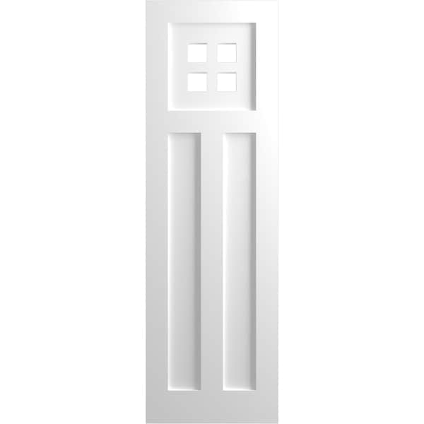 Ekena Millwork True Fit PVC San Antonio Mission Style Fixed Mount Shutters, White, 12W x 72H, PR - TFP001ST12X072WH