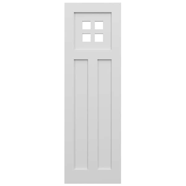 Ekena Millwork True Fit PVC San Antonio Mission Style Fixed Mount Shutters, White, 12W x 72H, PR - TFP001ST12X072WH