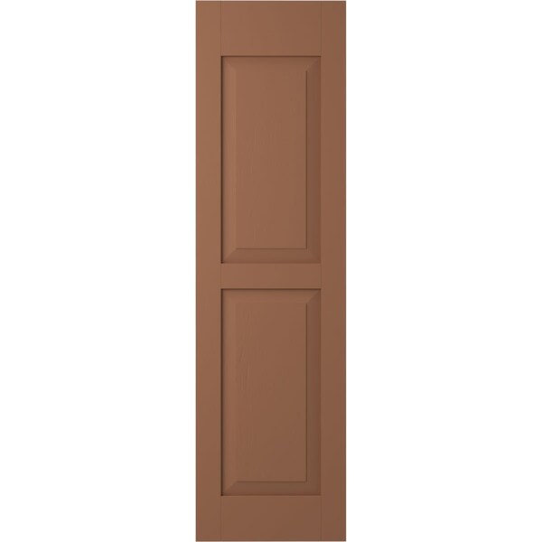 Ekena Millwork Americraft 2 Equal Flat Panel Exterior Real Wood Shutters, RW101FP18X42BTH, PR - RW101FP18X42BTH
