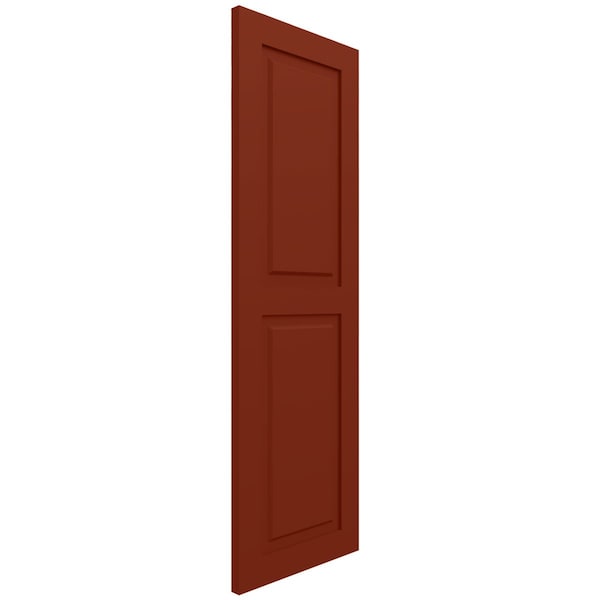 Ekena Millwork True Fit PVC Two Equal Raised Panel Shutters, Pepper Red, 18W x 53H, PR - TFP101RPF18X053MR
