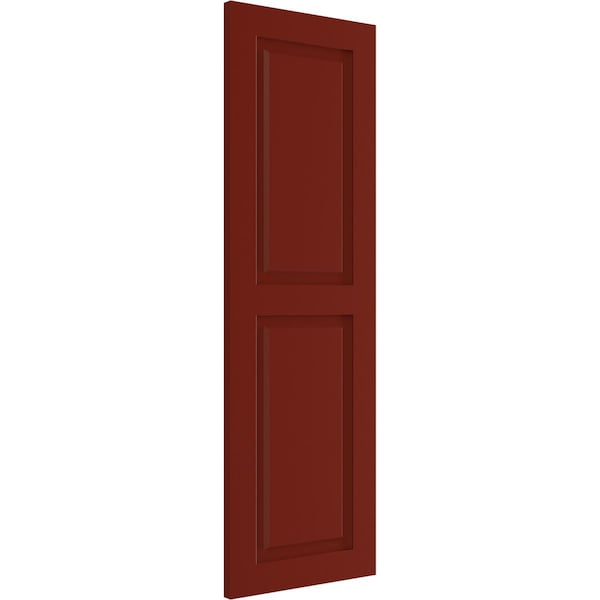 Ekena Millwork True Fit PVC Two Equal Raised Panel Shutters, Pepper Red, 18W x 53H, PR - TFP101RPF18X053MR