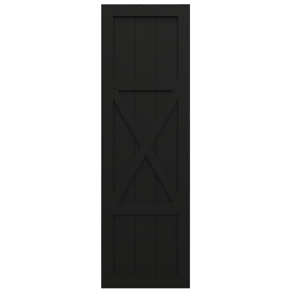 Ekena Millwork True Fit PVC Center X-Board Farmhouse Fixed Mount Shutters, Black , 15W x 67H, PR - TFP107FH15X067BL