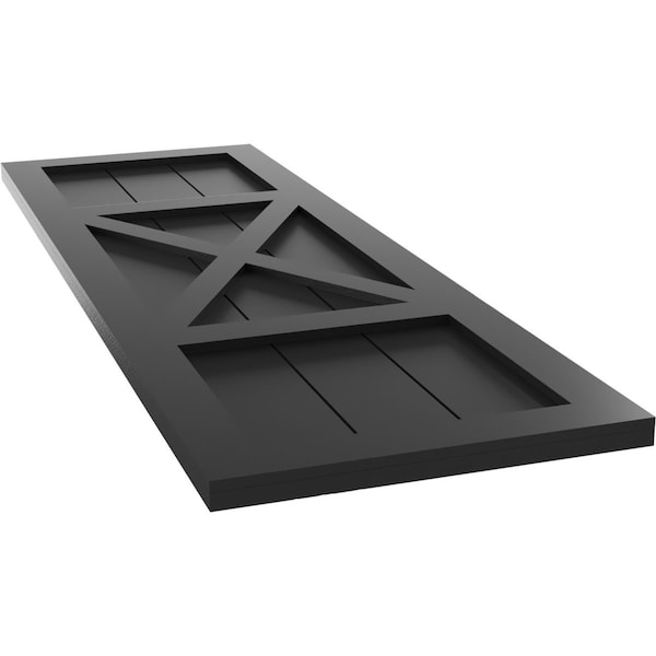 Ekena Millwork True Fit PVC Center X-Board Farmhouse Fixed Mount Shutters, Black , 15W x 67H, PR - TFP107FH15X067BL