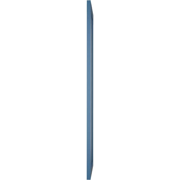 Ekena Millwork True Fit PVC Single Panel Chevron Modern Style Fixed Mount Shutters, Sojourn Blue, 18W x 35H, PR - TFP001CV18X035HB