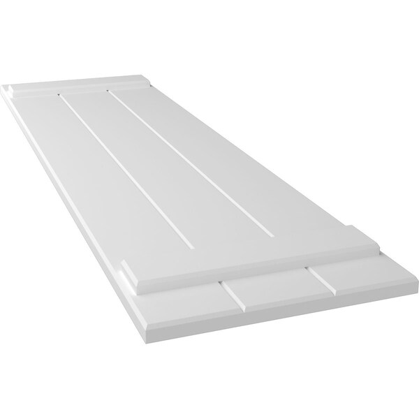 Ekena Millwork True Fit PVC Three Board Joined Board-n-Batten Shutters, Unfinished, 16 1/8W x 32H, PR - TFP101BBF16X032UN