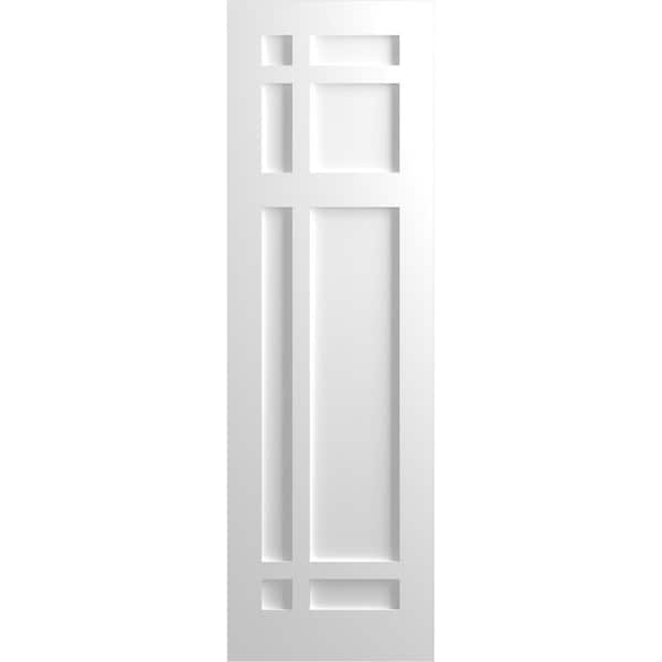 Ekena Millwork True Fit PVC San Juan Capistrano Mission Style Fixed Mount Shutters, White, 12W x 79H, PR - TFP001SJ12X079WH