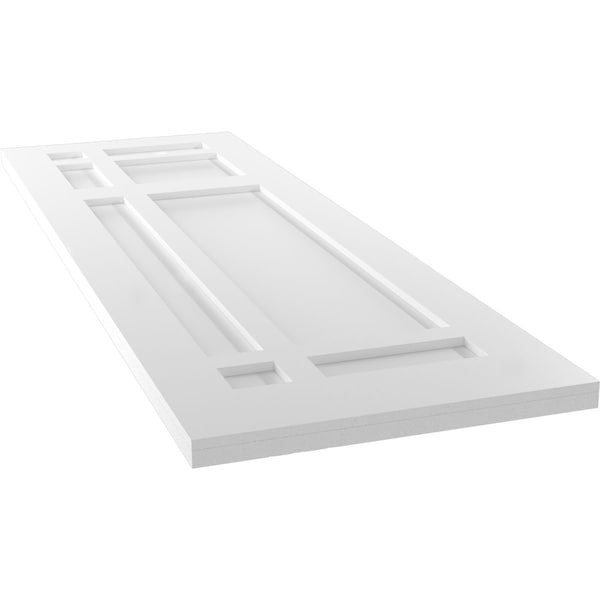 Ekena Millwork True Fit PVC San Juan Capistrano Mission Style Fixed Mount Shutters, White, 12W x 79H, PR - TFP001SJ12X079WH