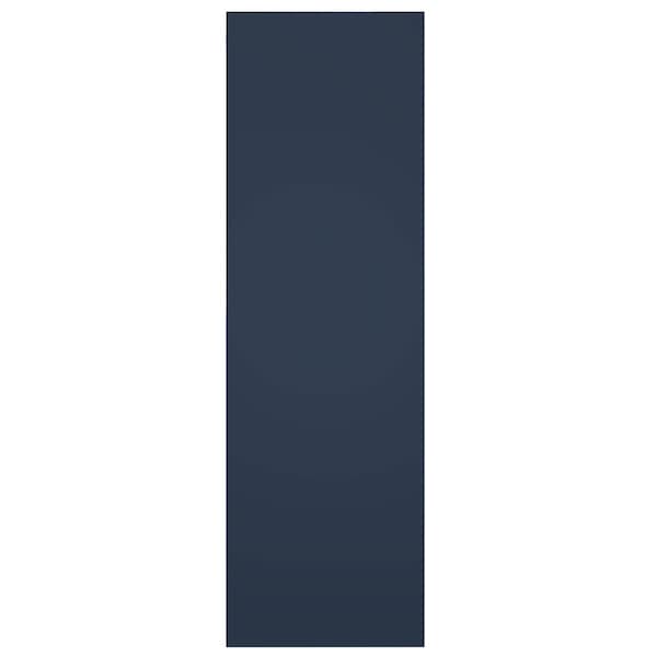 Ekena Millwork True Fit PVC Farmhouse/Flat Panel Combination Fixed Mount Shutters, Starless Night Blue, 18"W x 58"H - TFP101FC18X058OB