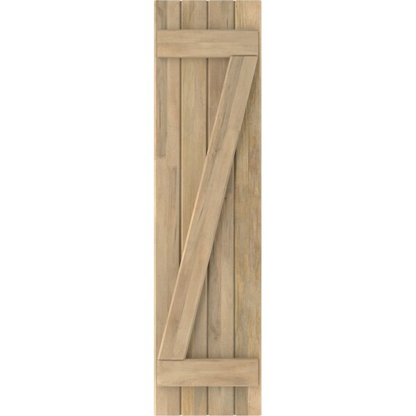 Ekena Millwork Americraft 4-Board (2 Batten) Wood Joined Board-n-Batten Shutters w/ Z-Bar, ARW102BB414X31UNH, PR - ARW102BB414X31UNH