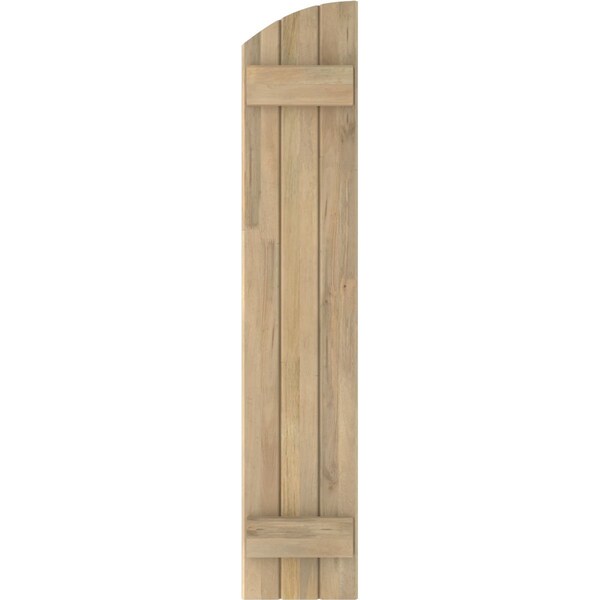 Ekena Millwork Americraft 3-Board (2 Batten) Wood Joined Board-n-Batten Shutters w/Ellipt Top, ARW101BE311X76UNH, PR - ARW101BE311X76UNH