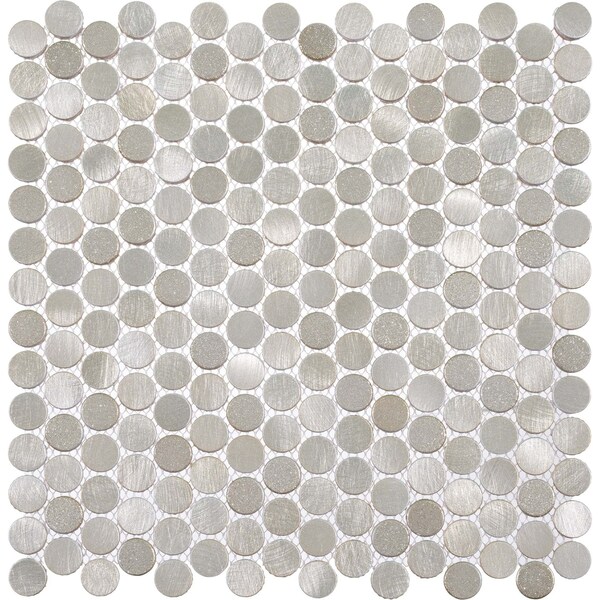 Andova Tiles SAMPLE Orb 075 x 075 Metal Penny Round Mosaic Tile - SAM-ANDORB252