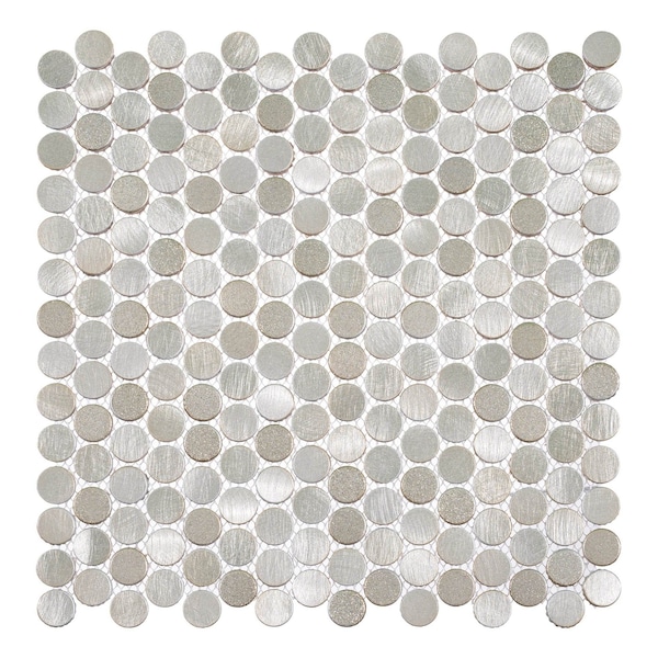 Andova Tiles SAMPLE Orb 075 x 075 Metal Penny Round Mosaic Tile - SAM-ANDORB252