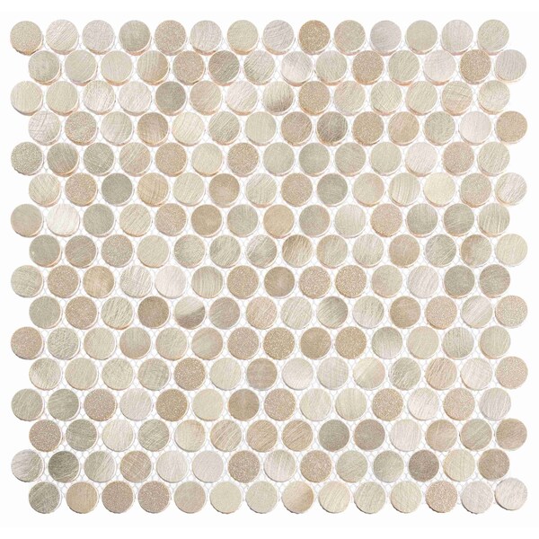 Andova Tiles SAMPLE Orb 075 x 075 Metal Penny Round Mosaic Tile - SAM-ANDORB252