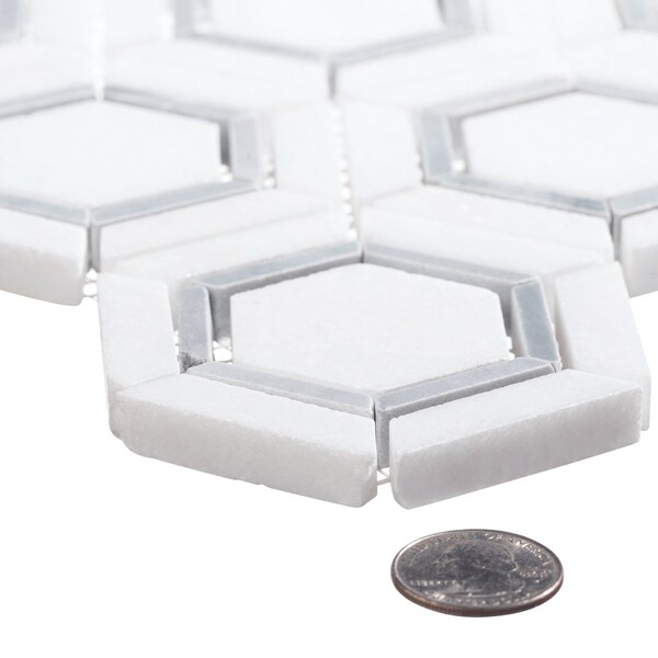 Andova Tiles SAMPLE Hexaco Straight Edge Natural Stone Mosaic Sheet Wall and Floor Tile - SAM-ANDHEX420