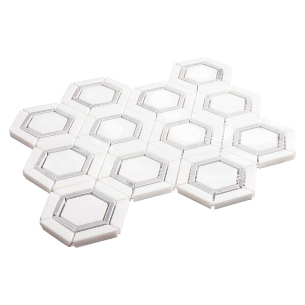Andova Tiles SAMPLE Hexaco Straight Edge Natural Stone Mosaic Sheet Wall and Floor Tile - SAM-ANDHEX420