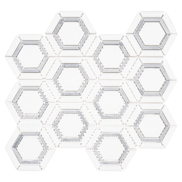 Andova Tiles SAMPLE Hexaco Straight Edge Natural Stone Mosaic Sheet Wall and Floor Tile - SAM-ANDHEX420