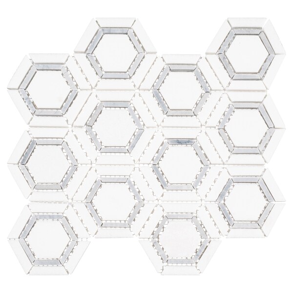 Andova Tiles SAMPLE Hexaco Straight Edge Natural Stone Mosaic Sheet Wall and Floor Tile - SAM-ANDHEX420