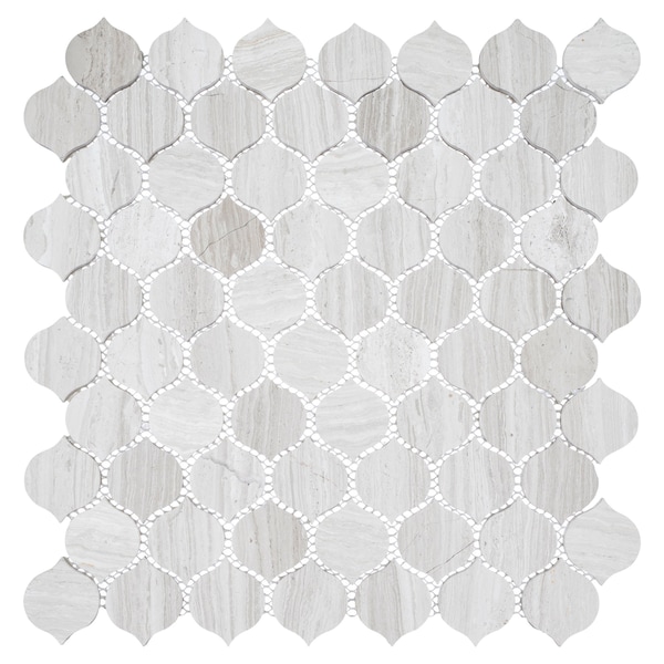 Andova Tiles SAMPLE Dayberry 15 x 15 Marble Arabesque Wall  Floor Mosaic Tile - SAM-ANDDAY141