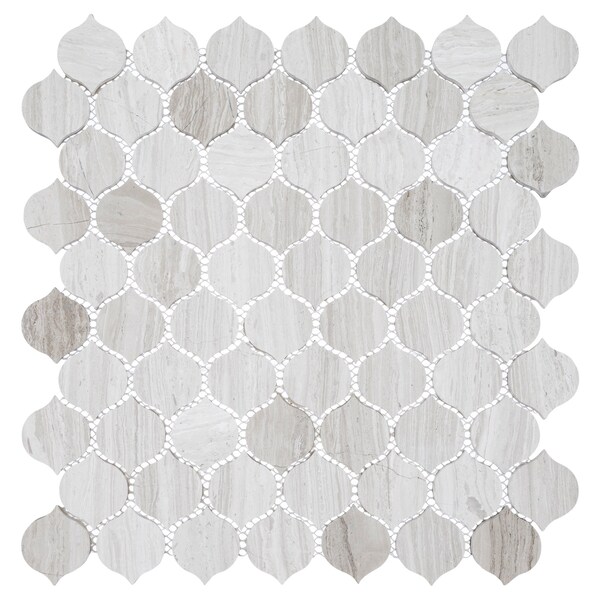 Andova Tiles SAMPLE Dayberry 15 x 15 Marble Arabesque Wall  Floor Mosaic Tile - SAM-ANDDAY141