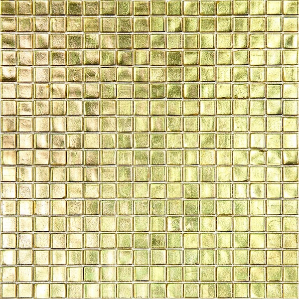 Apollo Tile Skosh 11.6 in. x 11.6 in. Glossy Gold Yellow Glass Mosaic Wall and Floor Tile 18.69 sqft/case, 20PK - APLNB88YL333A