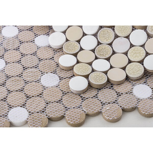 Andova Tiles ANDOVA TILES Polka 1" x 1" Penny Round Mosaic Tile - ANDPOL216