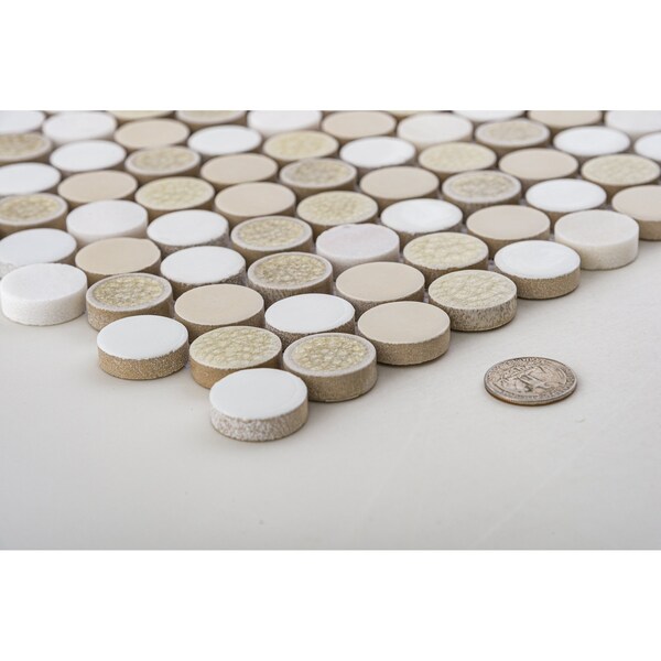 Andova Tiles ANDOVA TILES Polka 1" x 1" Penny Round Mosaic Tile - ANDPOL216