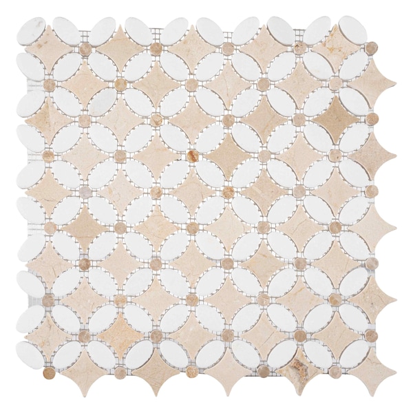 Andova Tiles SAMPLE Martha Natural Stone Marble Look Mosaic Wall  Floor Tile - SAM-ANDMART467